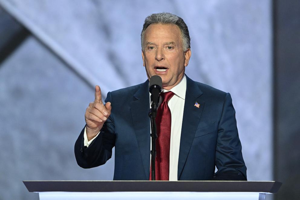 PHOTO: Real estate investor and landlord Steve Witkoff speaks during the last day of the 2024 Republican National Convention at the Fiserv Forum in Milwaukee, Wisconsin, on July 18, 2024.