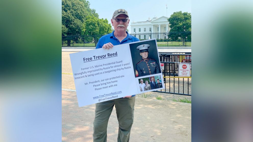 Trevor Reed's dad protests outside White House, says he's 'hopeful' for his son's release after Biden-Putin summit