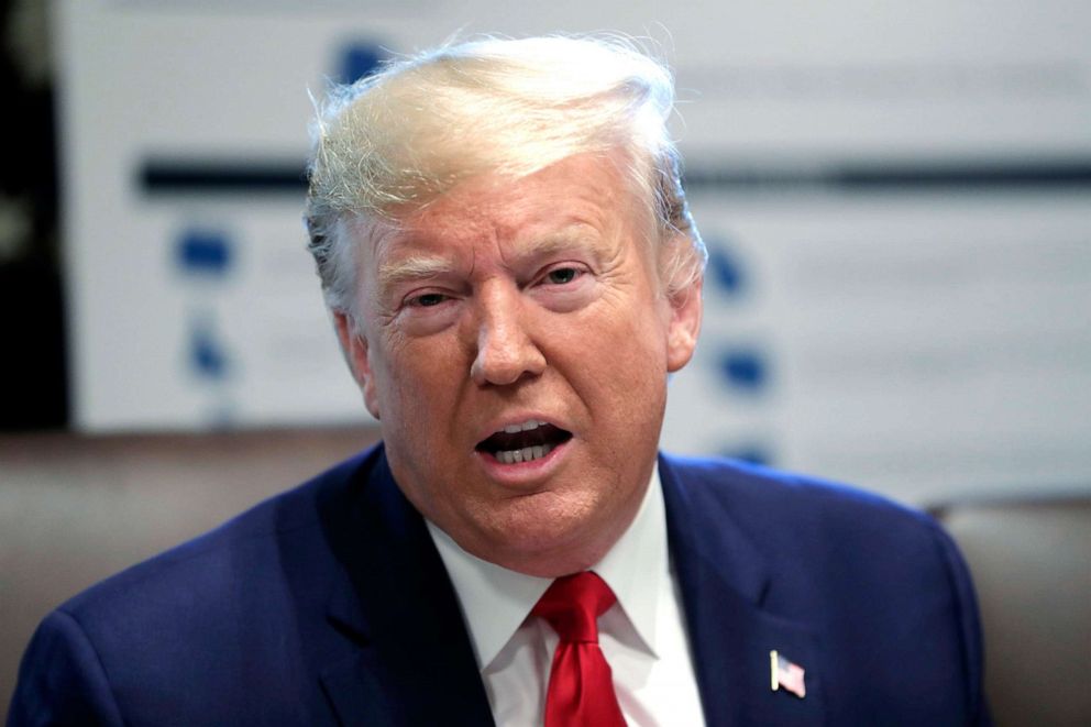 PHOTO: President Donald Trump speaks during a Cabinet meeting in the Cabinet Room of the White House, Oct. 21, 2019. 