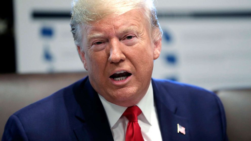 PHOTO: President Donald Trump speaks during a Cabinet meeting in the Cabinet Room of the White House, Oct. 21, 2019.