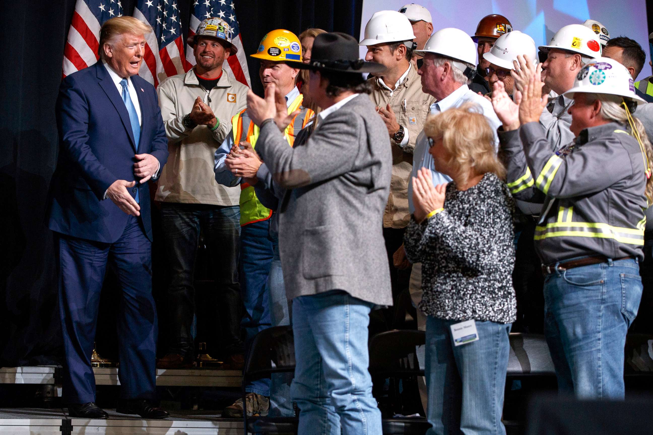 PHOTO: President Donald Trump speaks at the 9th annual Shale Insight Conference at the David L. Lawrence Convention Center, Oct. 23, 2019, in Pittsburgh. 