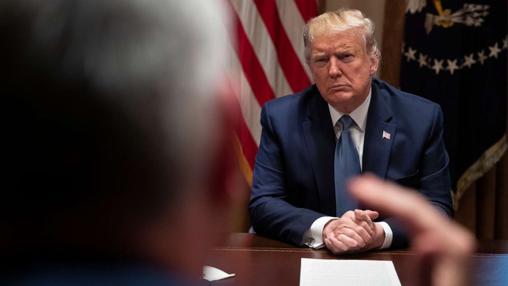 PHOTO: President Donald Trump listens during a roundtable with governors on government regulations in the Cabinet Room of the White House, Dec. 16, 2019.