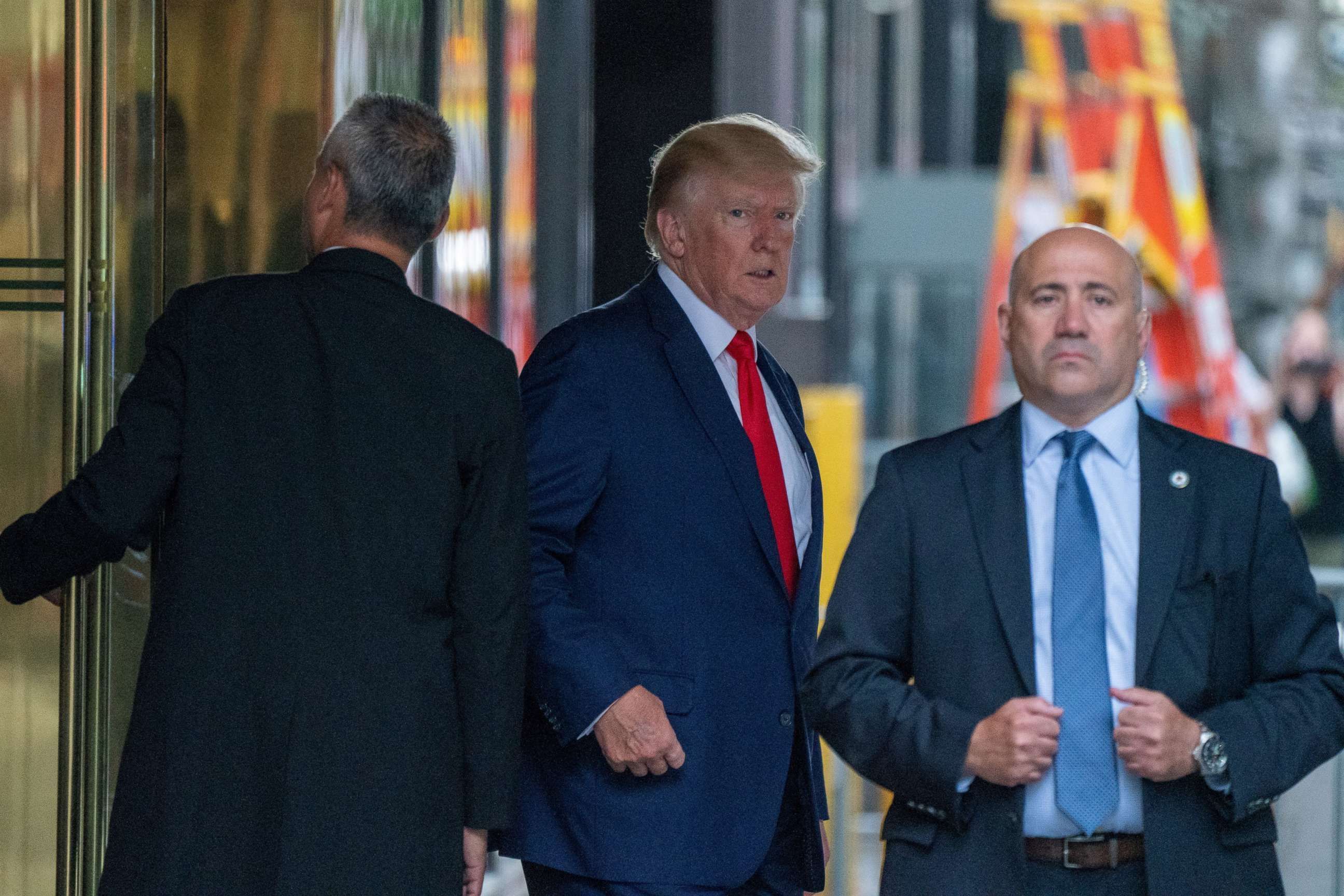 FILE PHOTO: Former U.S. President Donald Trump  departs Trump Tower for a deposition two days after FBI agents raided his Mar-a-Lago Palm Beach home, in New York City, U.S., August 10, 2022. REUTERS/David 'Dee' Delgado/File Photo