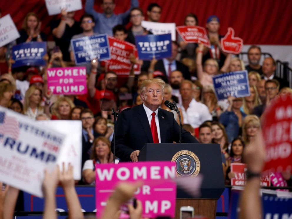PHOTO: President Donald Trump holds a Make America Great Again rally at Nashville Municipal Auditorium in Nashville, Tenn., May 29, 2018.