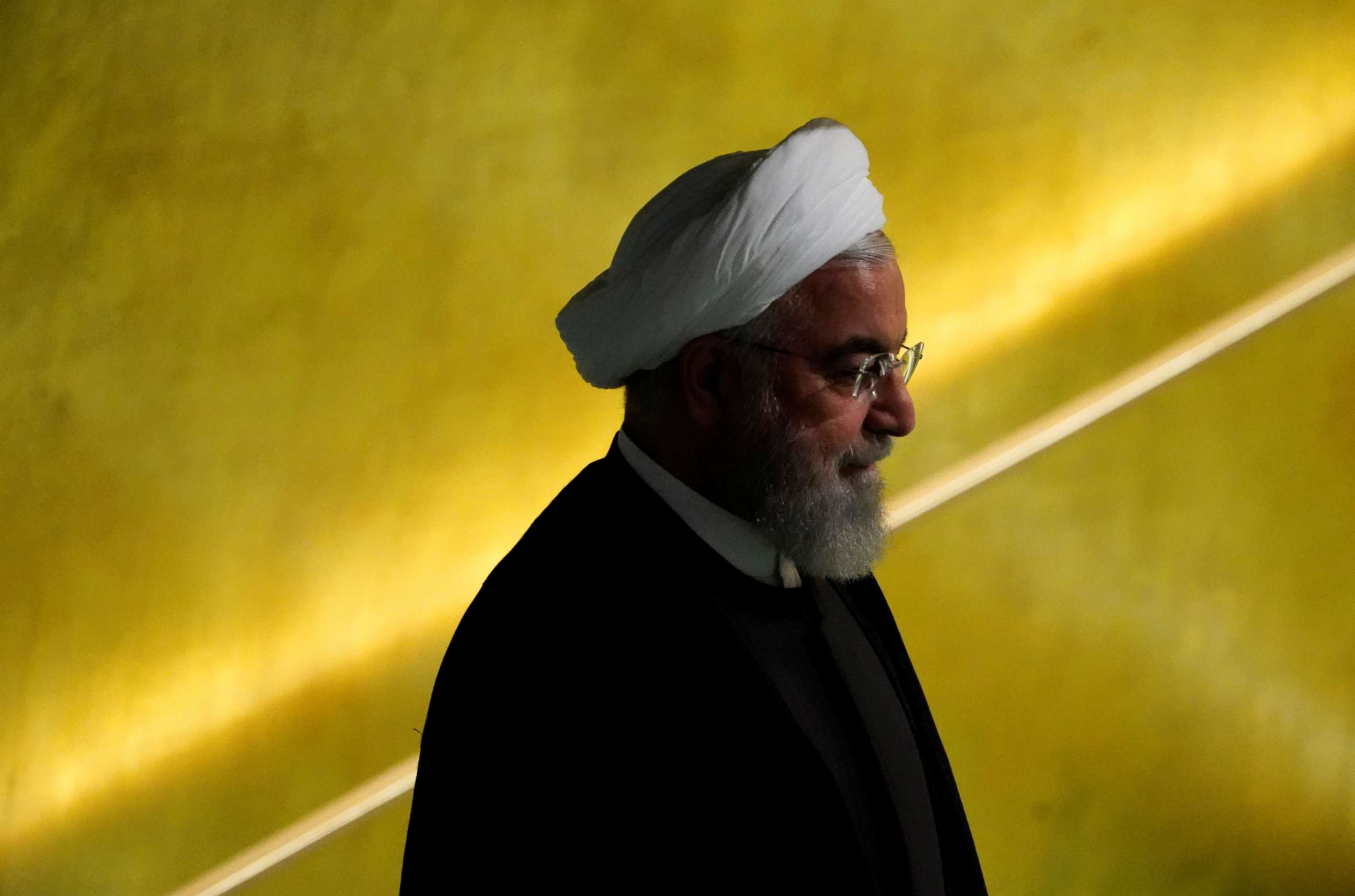 PHOTO: Iran's President Hassan Rouhani arrives to address the 74th session of the United Nations General Assembly at U.N. headquarters in New York City, on Sept. 25, 2019.