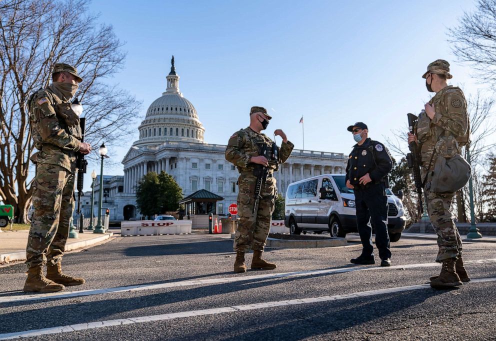Heightened security remains around the U.S. Capitol March 3, 2021. 