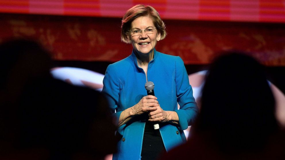 PHOTO: Democratic U.S. presidential candidate Senator Elizabeth Warren addresses the Care in Action Domestic Worker Meeting in Las Vegas, Nevada, U.S., February 18, 2020.  