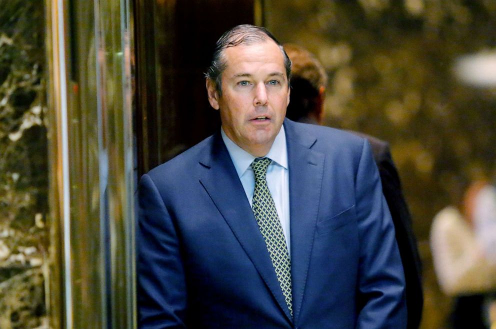 PHOTO: Dallas investor Ray Washburne arrives at the Trump Tower for meetings with US President-elect Donald Trump, in New York, Nov. 17, 2016.     