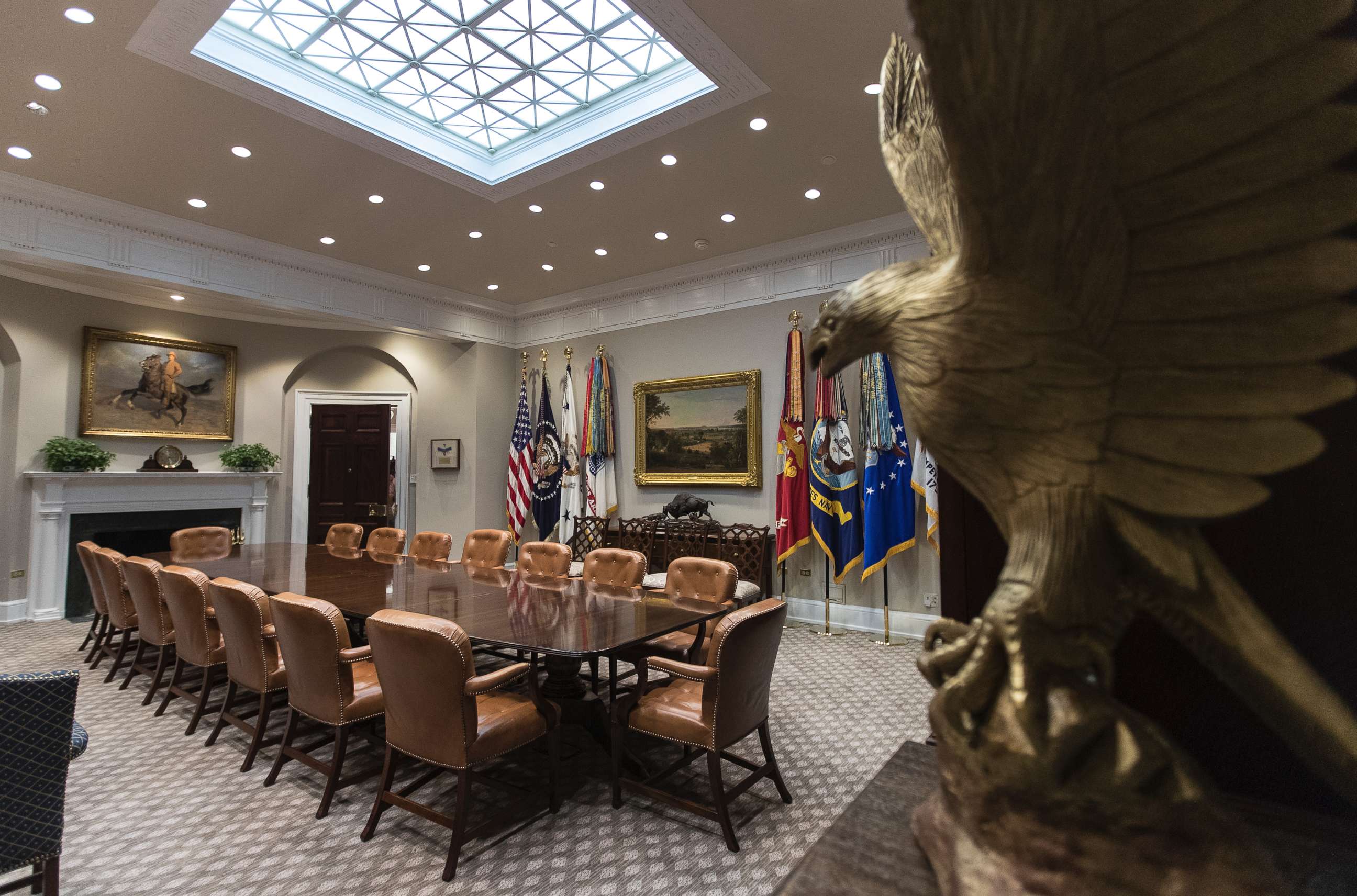 PHOTO: The newly renovated Roosevelt Room of the White House, Aug. 22, 2017. 
