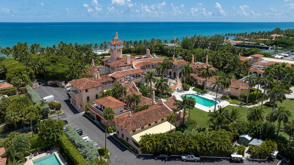 This is an aerial view of former President Donald Trump's Mar-a-Lago club in Palm Beach, Fla., Wednesday Aug. 31, 2022. The Justice Department says classified documents were "likely concealed and removed" from former President Donald Trump's Florida 