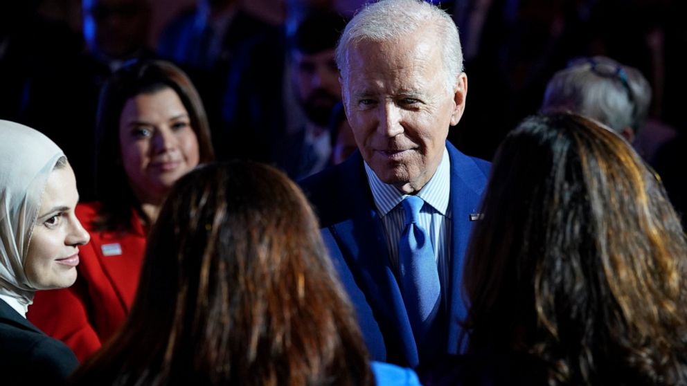 President Joe Biden greets people after speaking at the United We Stand Summit in the East Room of the White House in Washington, Thursday, Sept. 15, 2022. The summit is aimed at combating a spate of hate-fueled violence in the U.S., as he works to d