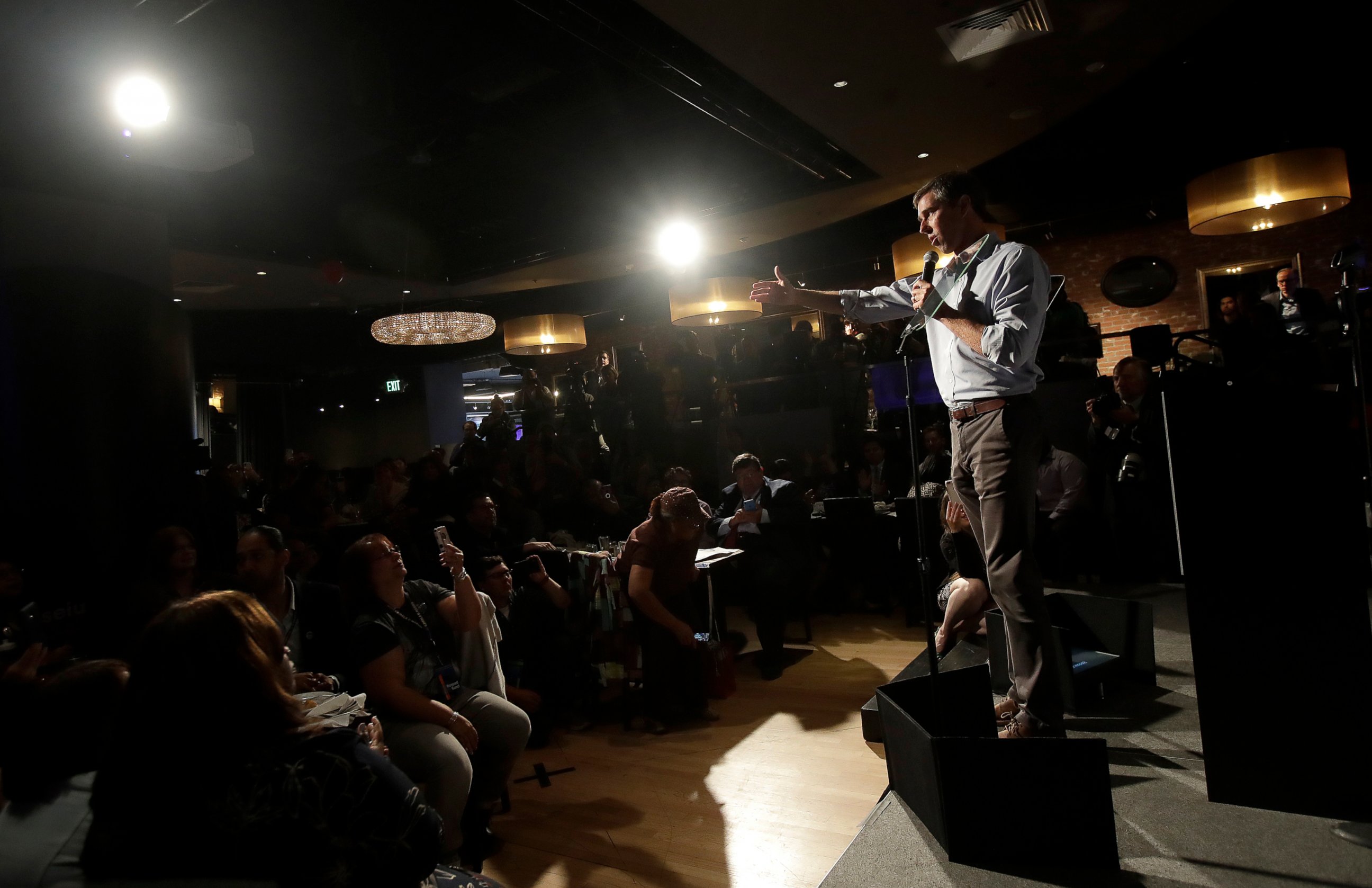 Democratic presidential candidate and former Texas Congressman Beto O'Rourke speaks at an SEIU event before the 2019 California Democratic Party State Organizing Convention in San Francisco, Saturday, June 1, 2019.