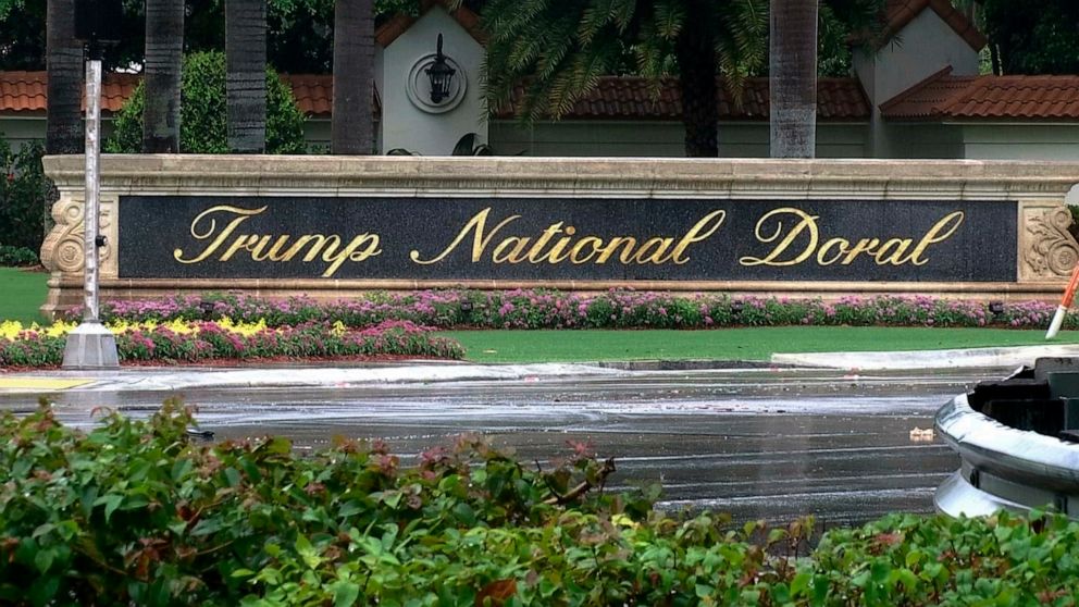 FILE - This June 2, 2017 file frame from video shows the Trump National Doral in Doral, Fla. The White House says it has chosen President Donald Trump's golf resort in Miami as the site for next year's Group of Seven summit. (AP Photo/Alex Sanz, File)