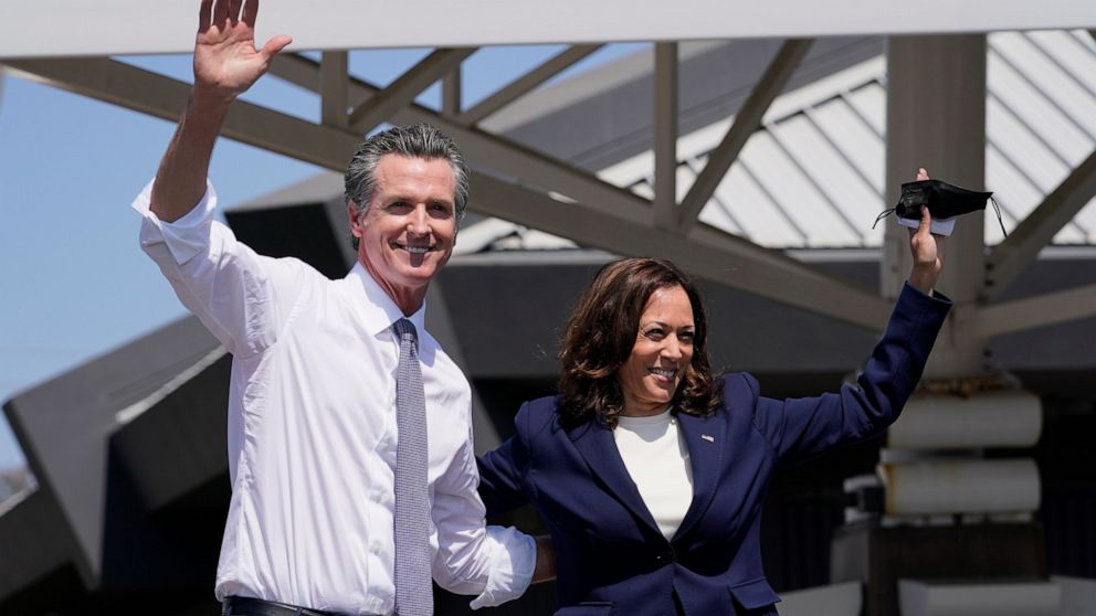 California Recall Brings Harris Home To Support Gov Newsom Abc News