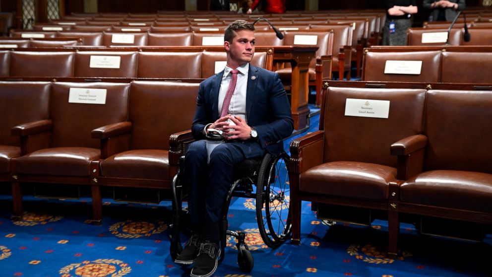 Rep. Madison Cawthorn, R-N.C., arrives in the chamber of the House of Representatives before the State of the Union address by President Joe Biden to a joint session of Congress at the Capitol, Tuesday, March 1, 2022, in Washington. (Saul Loeb, Pool 