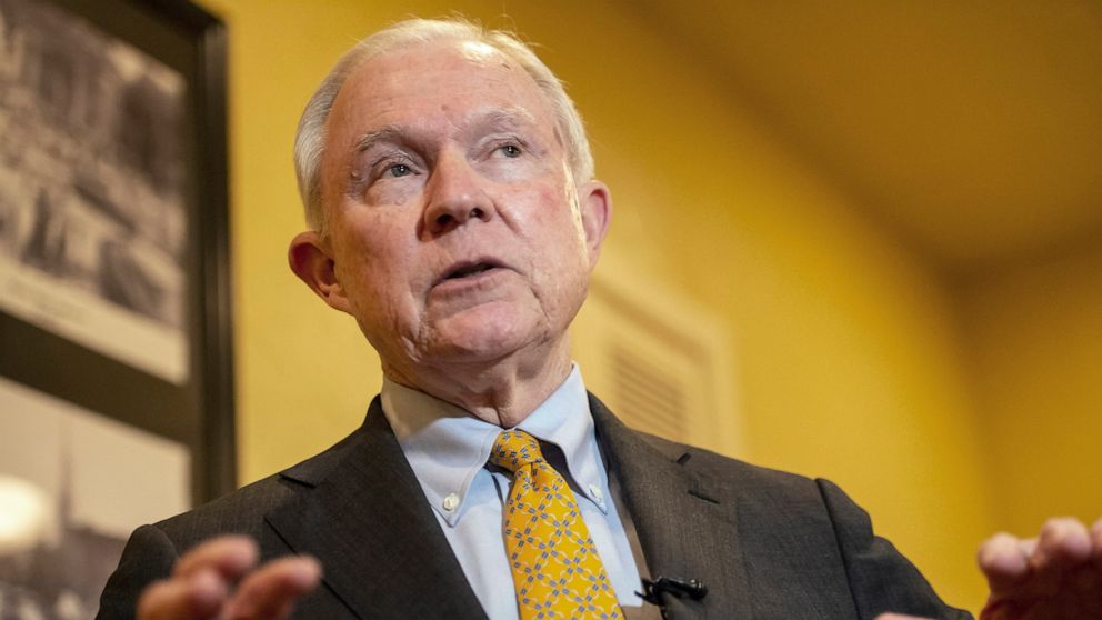 Former U.S. Attorney General Jeff Sessions campaigns for Alabama's Senate seat at the Blue Plate restaurant Thursday, Feb. 27, 2020, in Huntsville, Ala. Sessions faces a competitive primary Tuesday as he seeks to reclaim the  U.S. Senate seat he held
