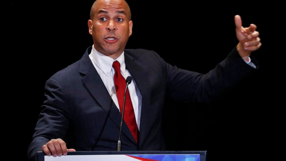 Democratic presidential candidate Sen. Cory Booker, D-N.J., speaks during the Machinists Union Legislative Conference, Tuesday May 7, 2019, in Washington.