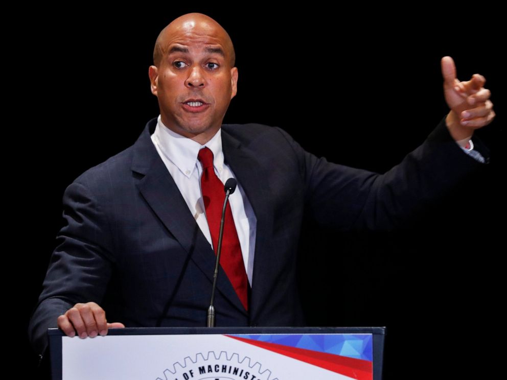 Democratic presidential candidate Sen. Cory Booker, D-N.J., speaks during the Machinists Union Legislative Conference, Tuesday May 7, 2019, in Washington.