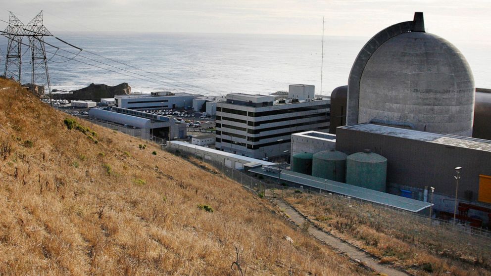FILE - This Nov. 3, 2008 file photo shows one of Pacific Gas and Electric's Diablo Canyon Power Plant's nuclear reactors in Avila Beach, Calif. Facing possible electricity shortages, California Gov. Gavin Newsom raised the possibility that the state'