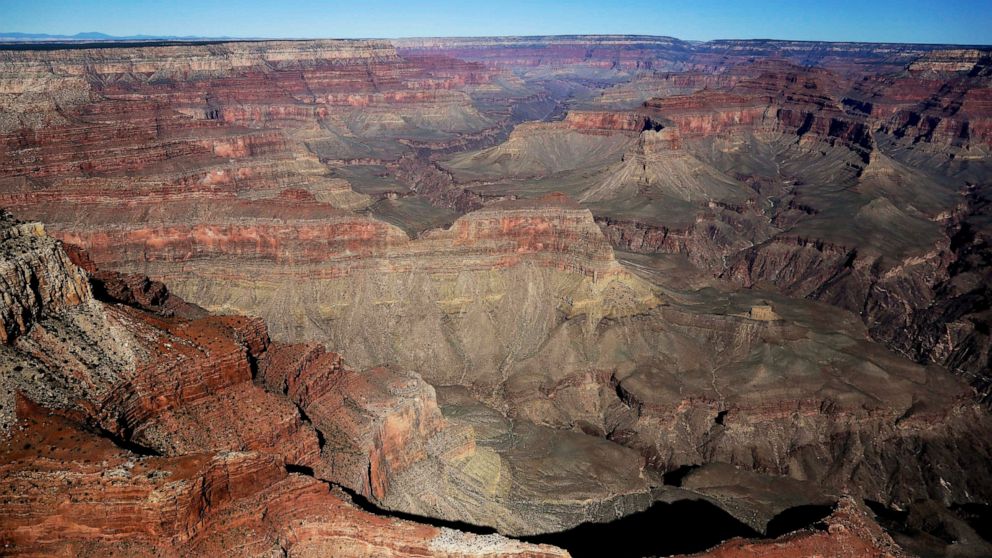 FILE - In this Oct. 5, 2013, file photo, the Grand Canyon National Park is covered in the morning sunlight as seen from a helicopter near Tusayan, Ariz. Edward Keable, a veteran lawyer for the U.S. Interior Department, has been appointed as the new s