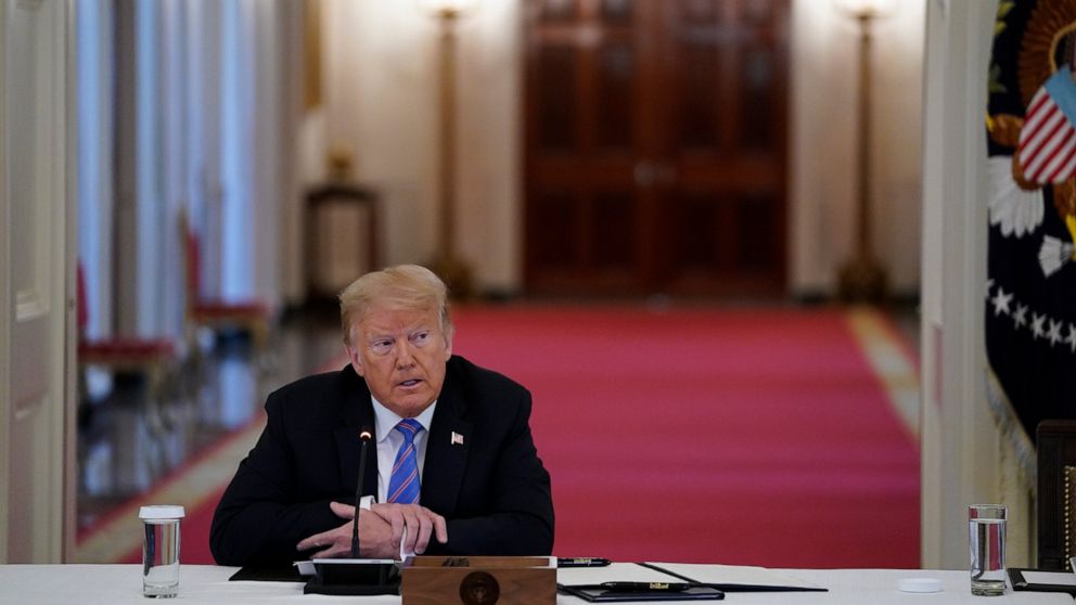 President Donald Trump listens during a meeting with the American Workforce Policy Advisory Board, in the East Room of the White House, Friday, June 26, 2020, in Washington. (AP Photo/Evan Vucci)