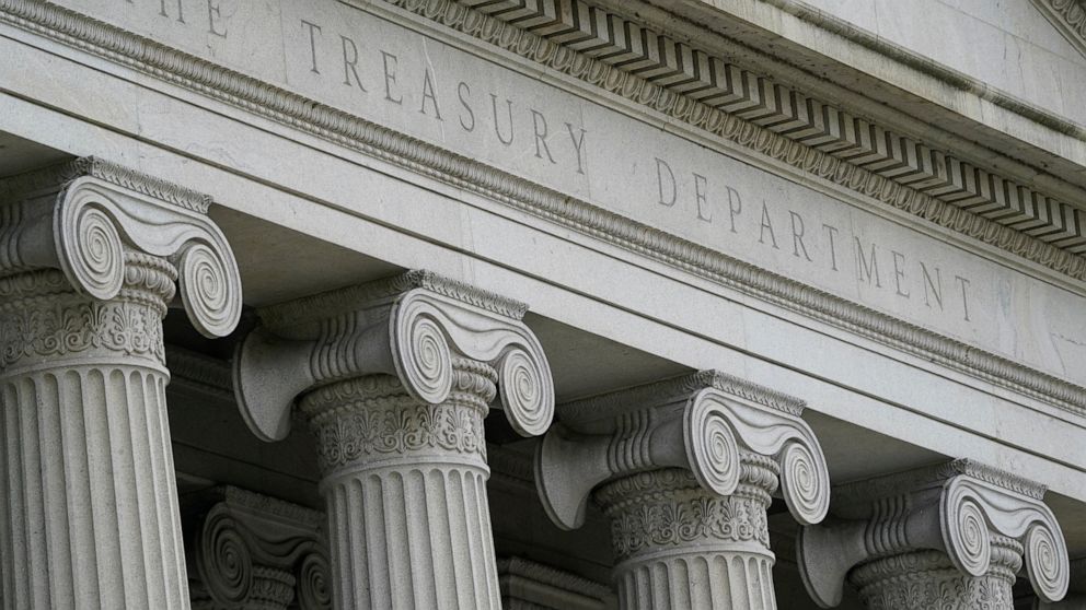 FILE - The Treasury Building is viewed in Washington, May 4, 2021. Tens of millions of small U.S. companies will soon be required to submit details on their owners and others who benefit from them. Under a new regulation finalized Thursday, the Treas