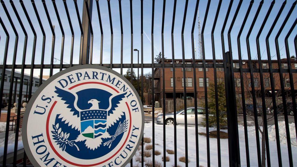 FILE - In this Feb. 25, 2015 file photo, the Homeland Security Department headquarters in northwest Washington. An advisory issued by officials in the United States, United Kingdom and Australia warns that hackers linked to the Iranian government hav
