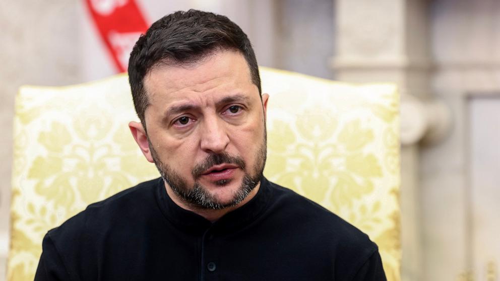 PHOTO: Volodymyr Zelenskyy, Ukraine's president, during a meeting with President Donald Trump, not pictured, in the Oval Office of the White House in Washington, DC, Feb. 28, 2025.