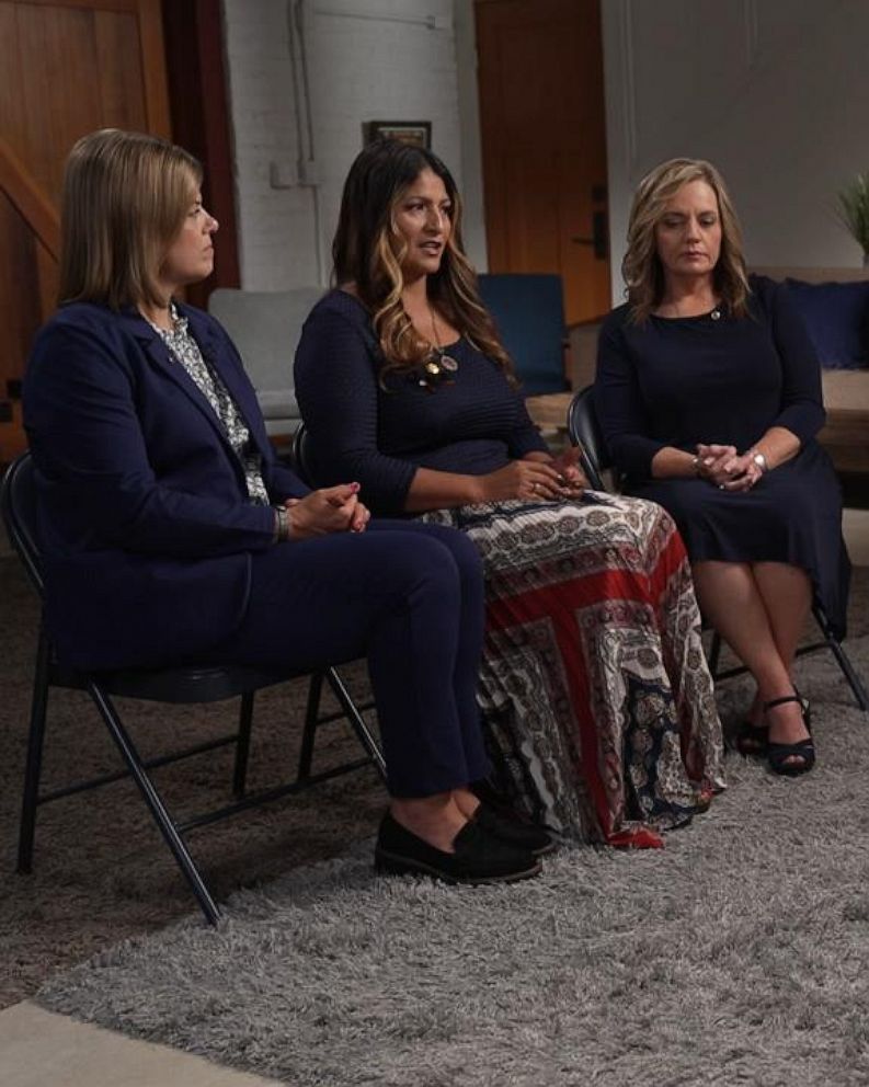 PHOTO: ABC News' Martha Raddatz interviews three family members of