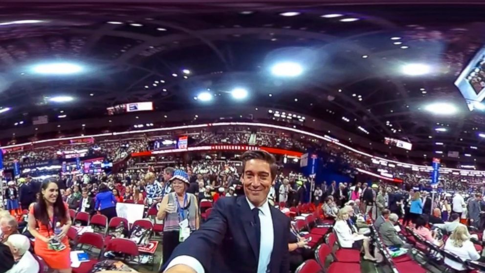 ABC's World News Tonight anchor David Muir on the floor of the Republican National Convention in Cleveland, July 19, 2016.