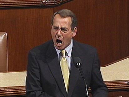 VIDEO: Rep. John Boehner blasts the legislation shortly before its passage.