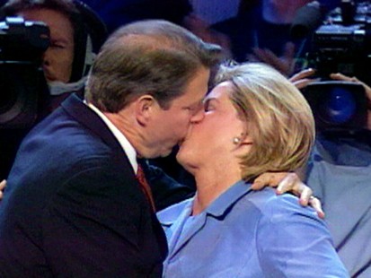 VIDEO: Al and Tipper Gore kiss at the 2000 Democratic National Convention.