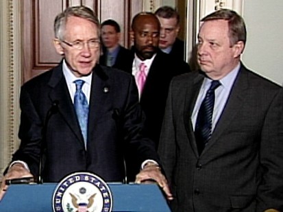 VIDEO: Sens. Harry Reid and Dick Durbin talk about Roland Burris.