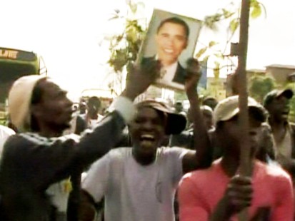 Picture of Kenyans celebrating Obamas win.