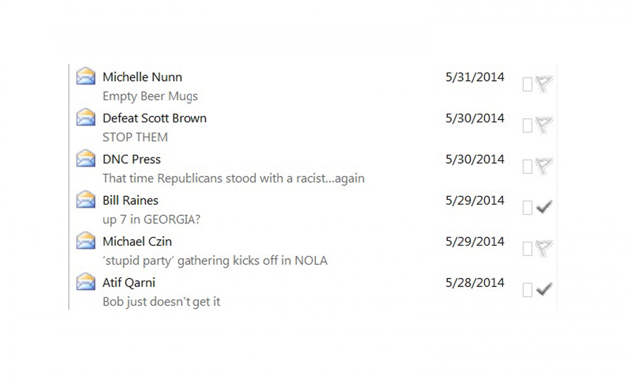 PHOTO: As the midterms approach, campaigns' and groups' email subject lines are just getting weirder.