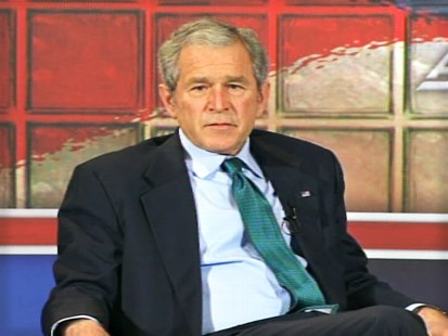 video of George Bush discussing the failing auto industry.