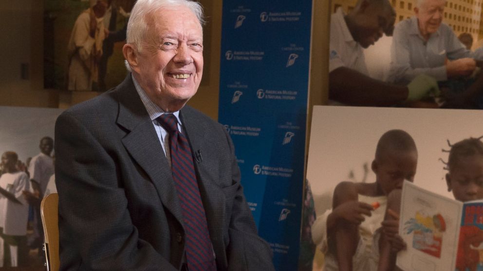 President Jimmy Carter being interviewed by George Stephanopoulos on Good Morning America.