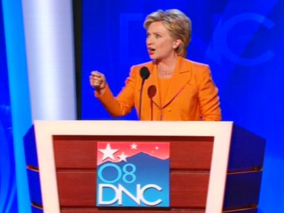pic of hillary clinton and the democratic national convention in denver, colorado