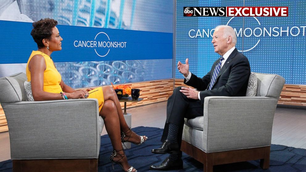 PHOTO: Vice President Joe Biden sat down ABC's Robin Roberts to discuss his cancer moonshot initiative.