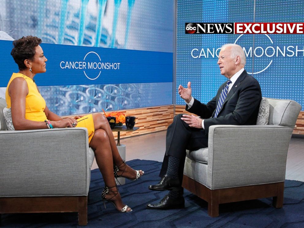 PHOTO: Vice President Joe Biden sat down ABCs Robin Roberts to discuss his cancer moonshot initiative.