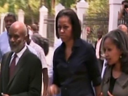 Video of First Lady Michelle Obama in Haiti.