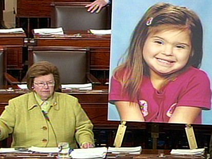 Video of Sen. Mikulski introducing Rosas Law to ban use of mentally retarded.