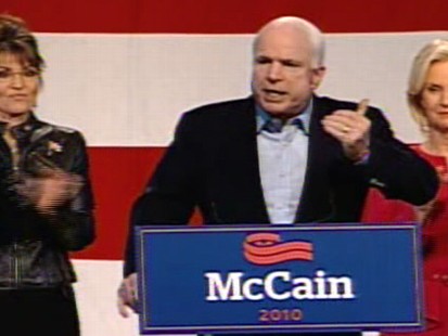 Video of John McCain on the trail with Sarah Palin saying Hell No to Obama.