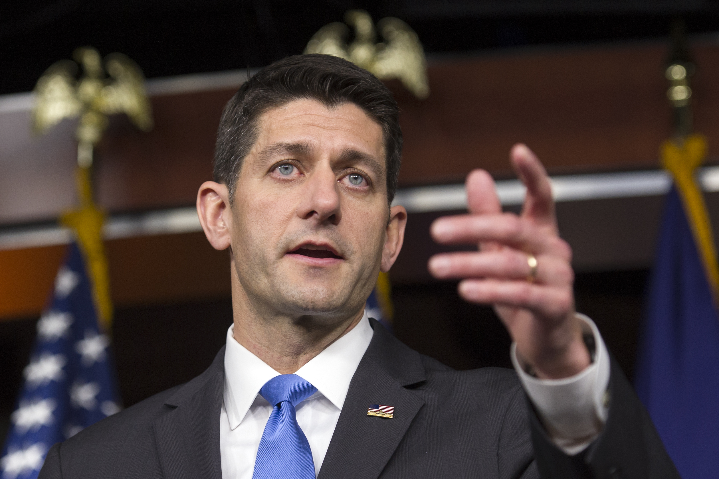 PHOTO: House Speaker Paul Ryan speaks with reporters on Capitol Hill in Washington, May 12, 2016.