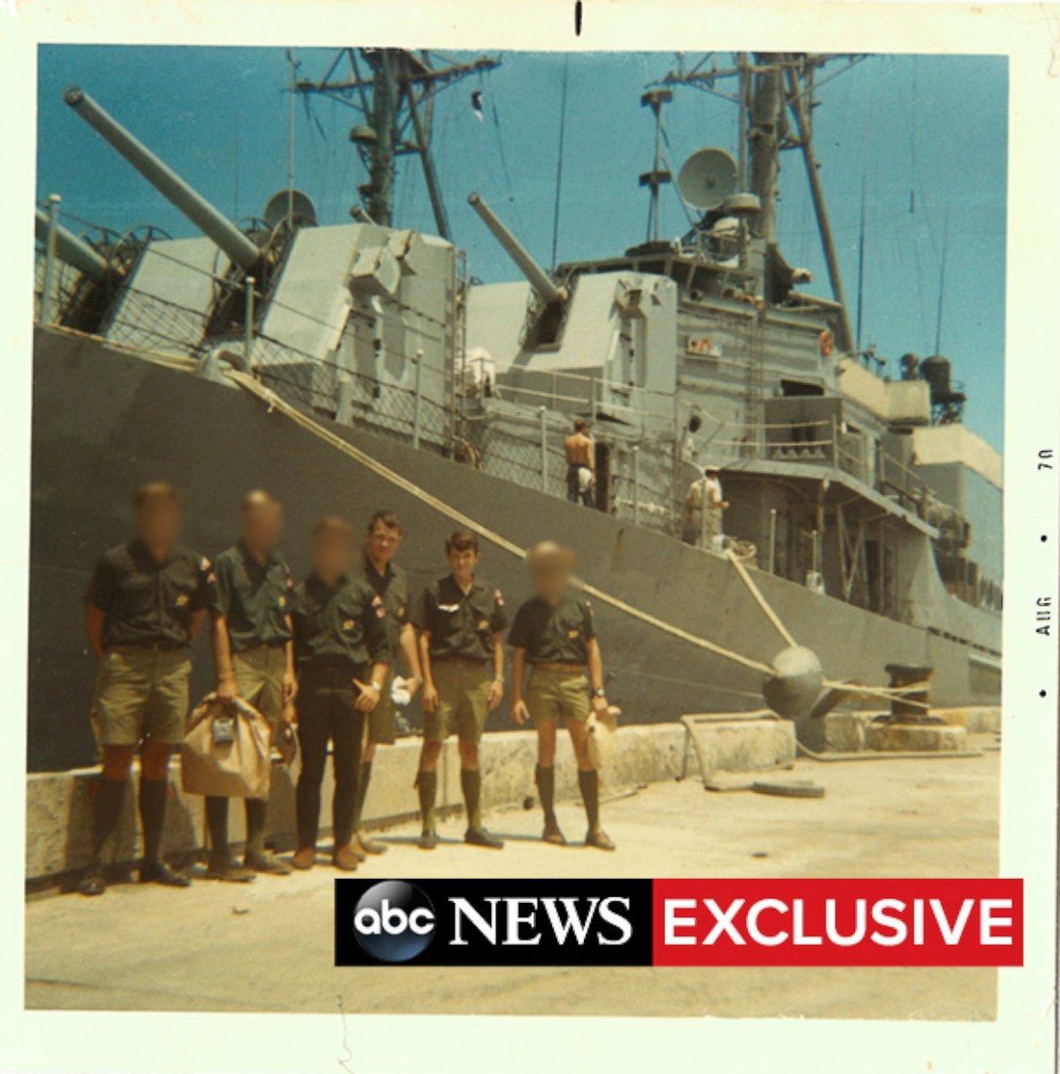 PHOTO: Dennis Hastert, right of middle, led a group of high school students in the Explorer's Club on a trip to the Bahamas. Steve Reinboldt is standing on Hastert's left.