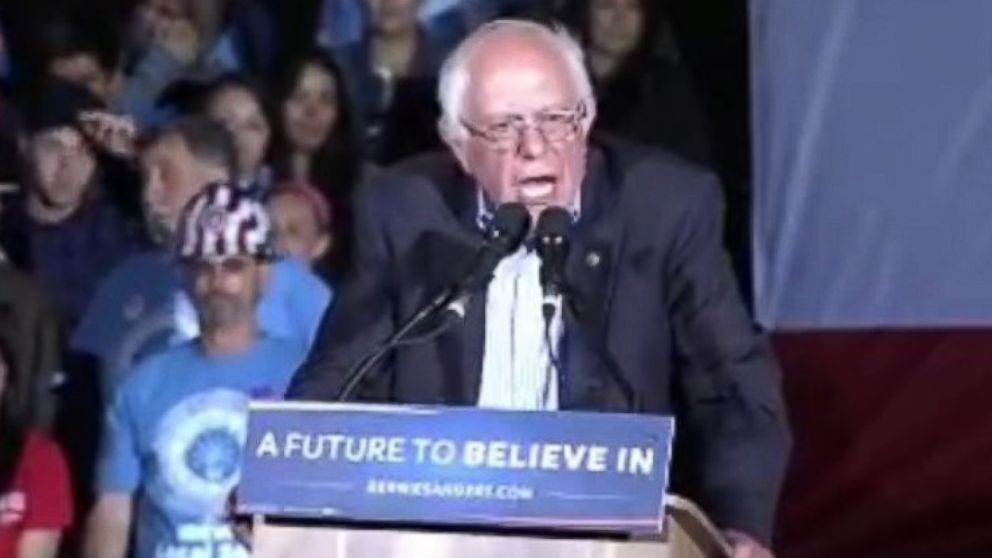 Bernie Sanders speaks at a campaign event in National City, California, near San Diego, on May 21, 2016.