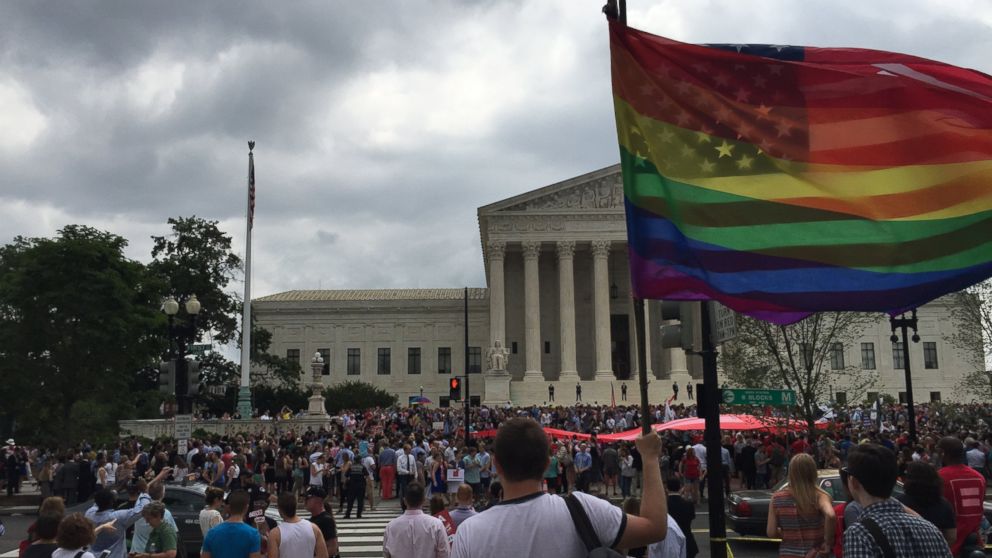 A photo taken outside the United States Supreme Court on June 26, 2015. 