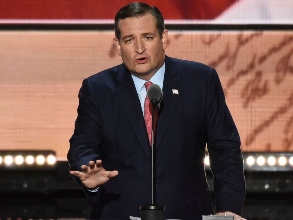 PHOTO: Senator Ted Cruz speaks at the 2016 Republican National Convention in Cleveland, Ohio, July 20, 2016.