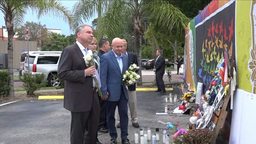 Tim Kaine visits Pulse nightclub in Orlando, Fla. on Sept. 26, 2016.