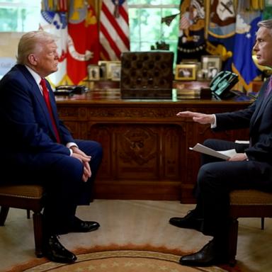 Asked if he’s using his presidential power for revenge, Trump said, “I’m not treating people rough. I was treated worse than any other president in the history of our country.”